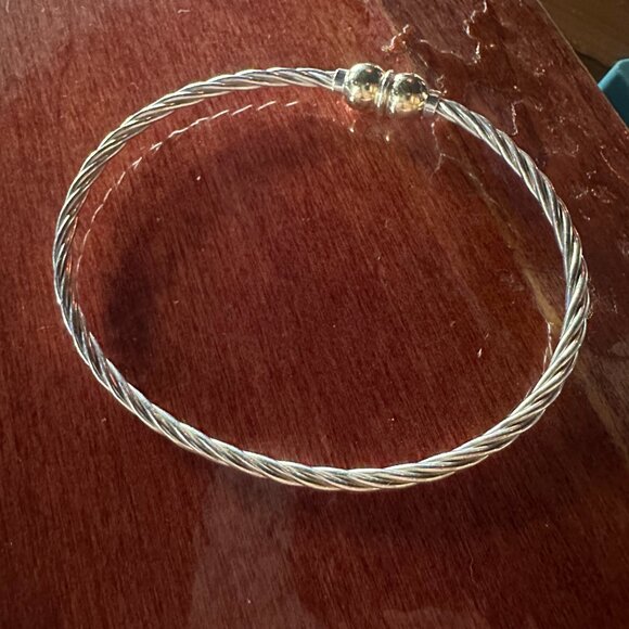 Cape Cod Double Ball Twist Bracelet 8.5 (XXL) 14K Gold & Sterling Silver - Picture 2 of 4